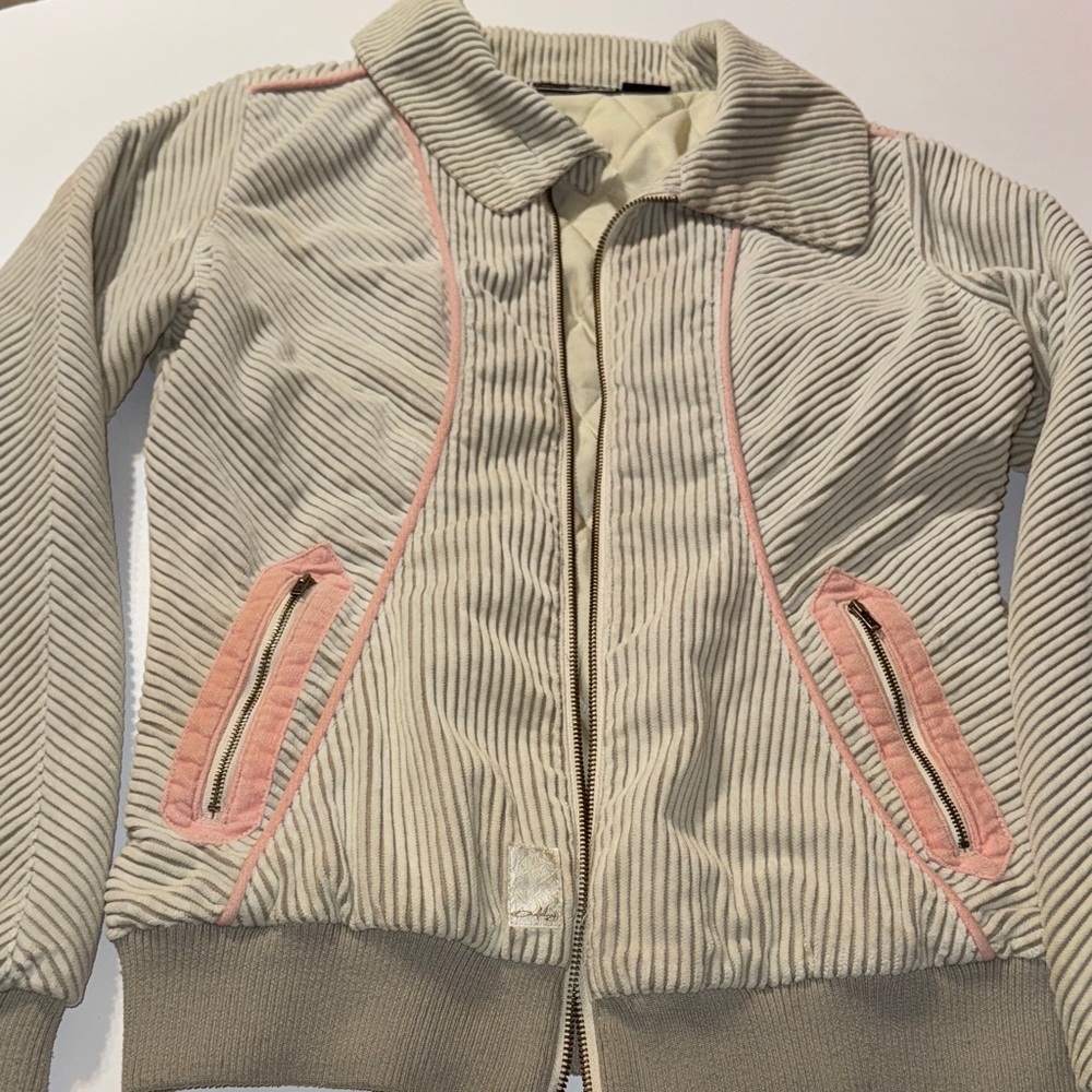 Y2K/Vintage Women Corduroy Striped Quilted Oakley‎ Jacket